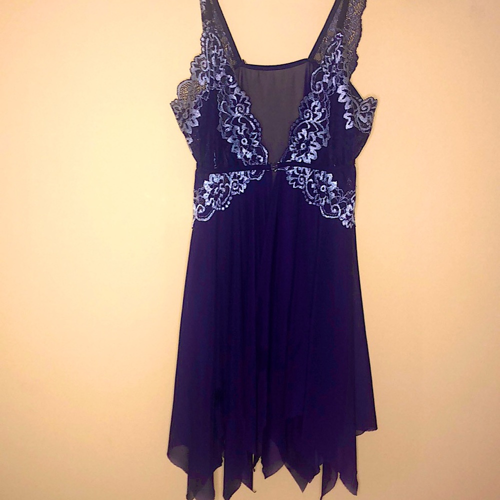 Purple & White Lace Lingerie Top